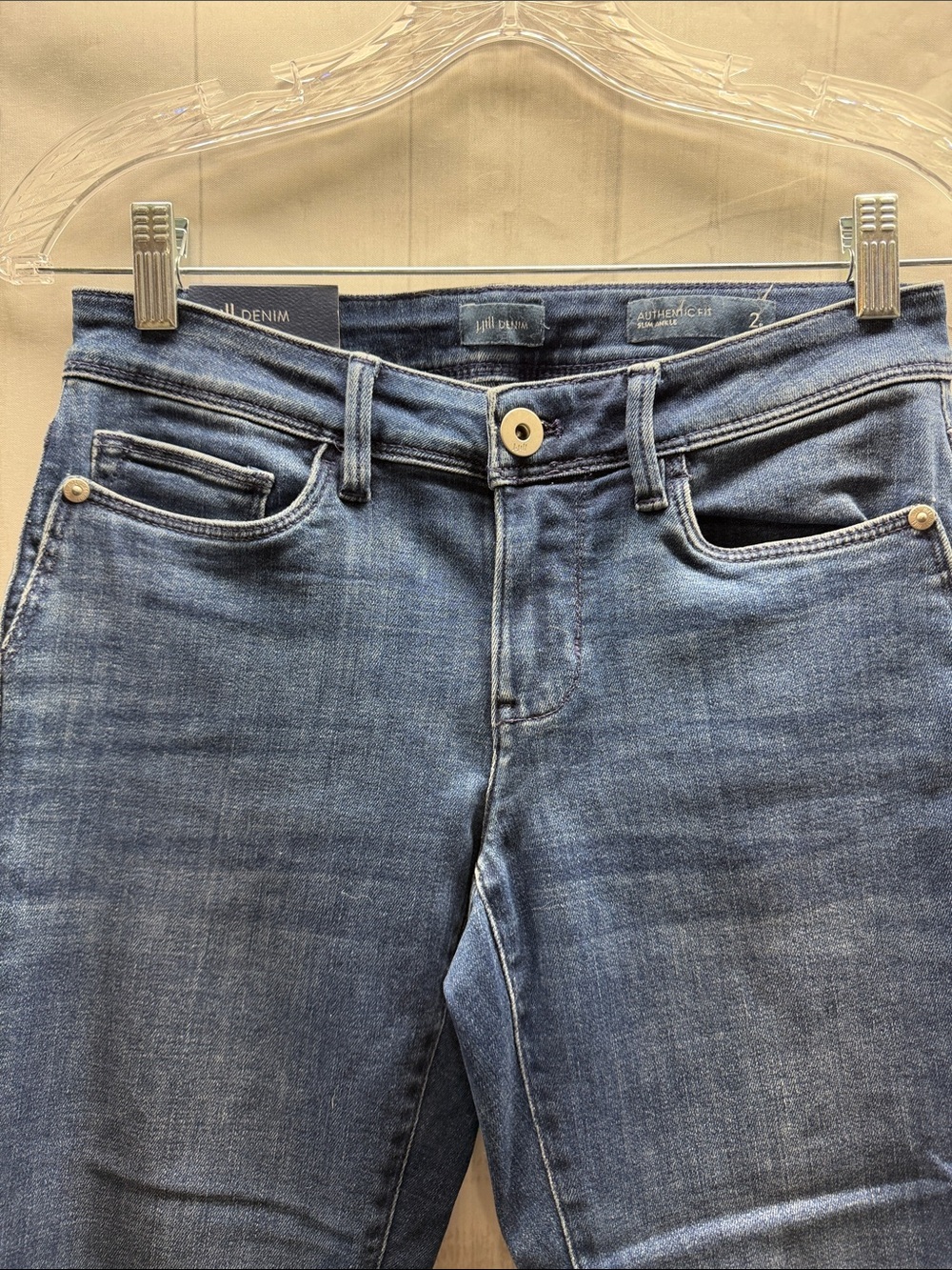 J. Jill Denim NWT Blue Neptune Wash Authentic Fit Slim Ankle Jeans Size 2P - Picture 2 of 9